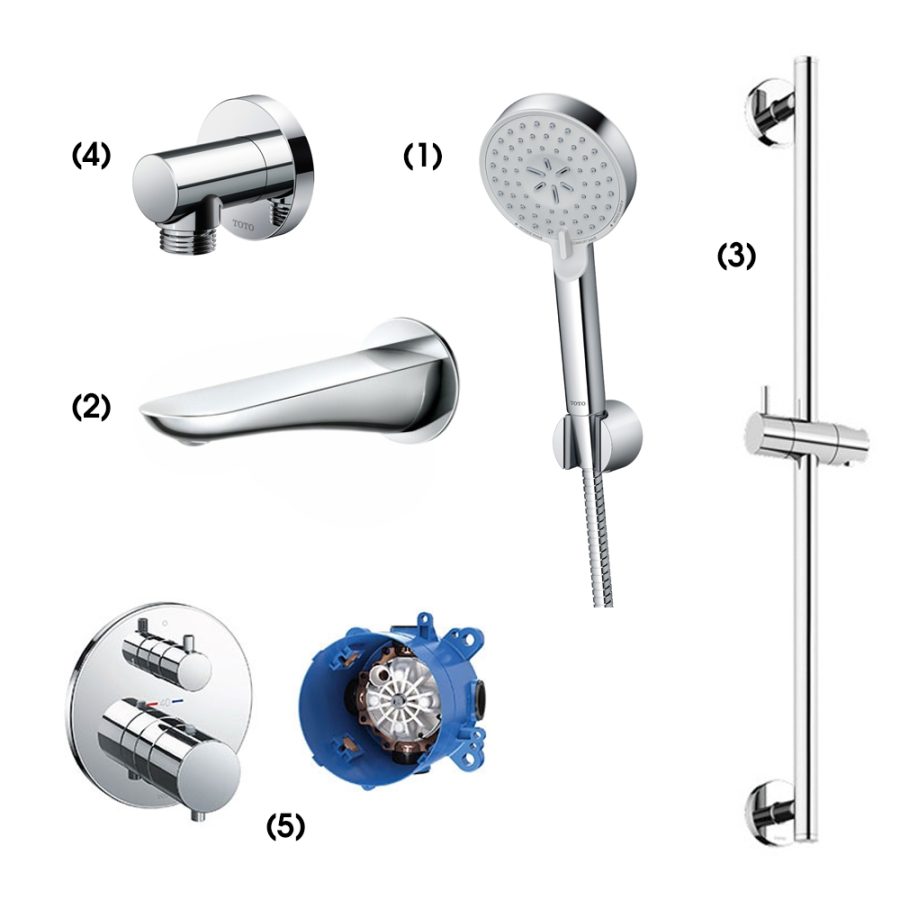 Set sen tắm âm tường 2 đường nước nhiệt độ TOTO TBW07009A/TBG01001B/TBW01016B/TBW01014B/TBV01408B/TBN01001B
