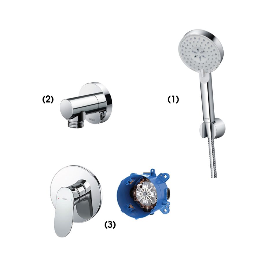 Set sen tắm âm tường 1 đường nước nóng lạnh TOTO TBW07009A/TBW01014B/TBG01303BA/TBN01001B
