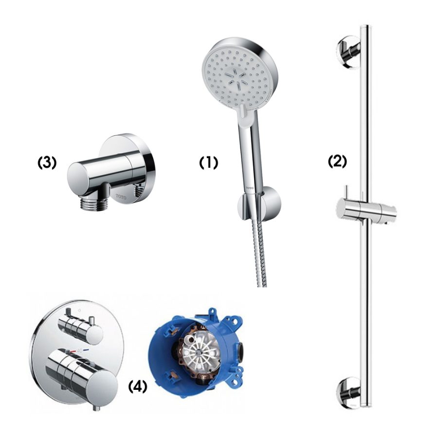 Set sen tắm âm tường 1 đường nước nhiệt độ TOTO TBW07009A/TBW01016B/TBW01014B/TBV01407B/TBN01001B