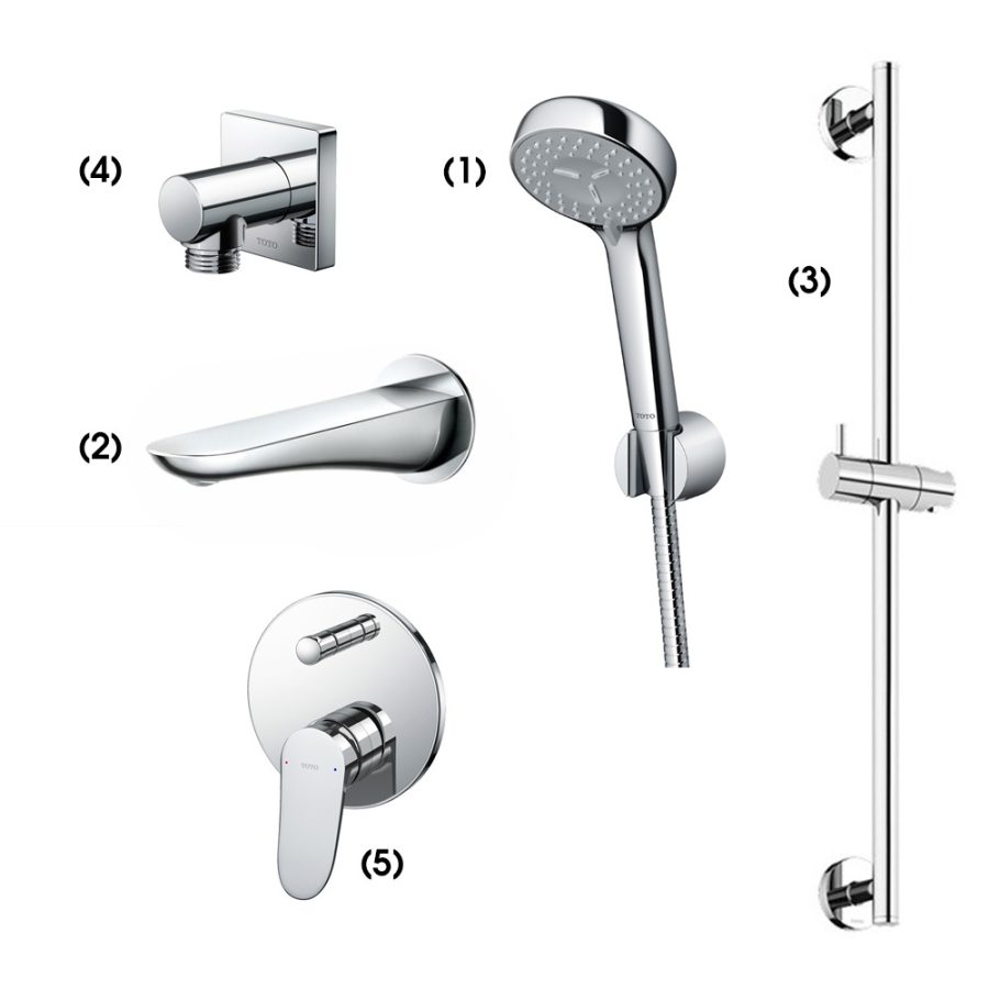 Set sen tắm âm tường 2 đường nước nóng lạnh TOTO TBW07012A/TBG01001B/TBW01016B/TBW02013B/TBS04304B