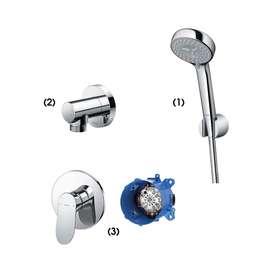 Set sen tắm âm tường 1 đường nước nóng lạnh TOTO TBW07012A/TBW01014B/TBG01303BA/TBN01001B