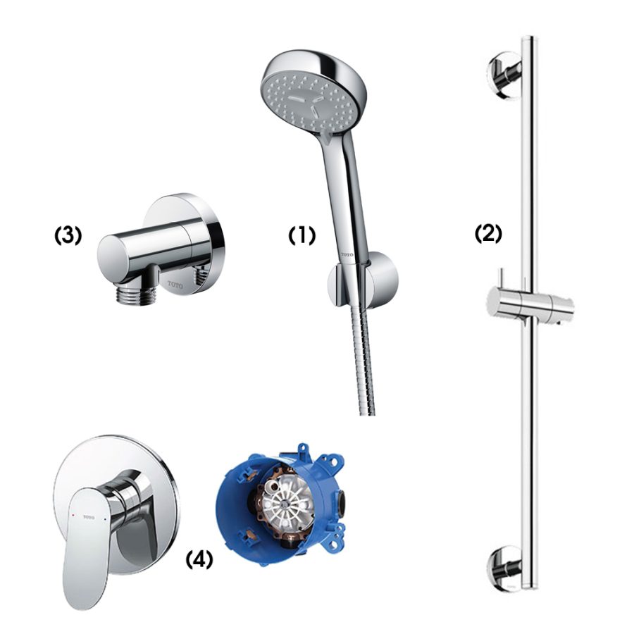 Set sen tắm âm tường 1 đường nước nóng lạnh TOTO TBW07012A/TBW01016B/TBW01014B/TBG01303BA/TBN01001B
