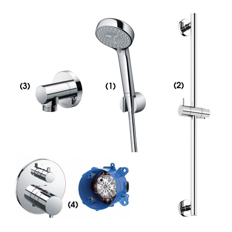 Set sen tắm âm tường 1 đường nước nhiệt độ TOTO TBW07012A/TBW01016B/TBW01014B/TBV01407B/TBN01001B
