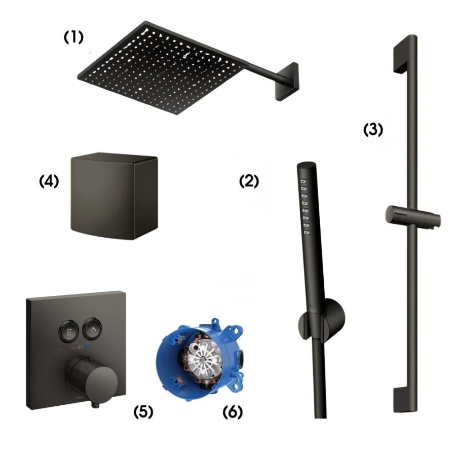 Set sen tắm âm tường 2 đường nước nhiệt độ TOTO TBW08003A#MBL/TBW02017A#MBL/TBW07019A#MBL/TBW08009A#MBL/TBV02406BA#MBL/TBN01001B
