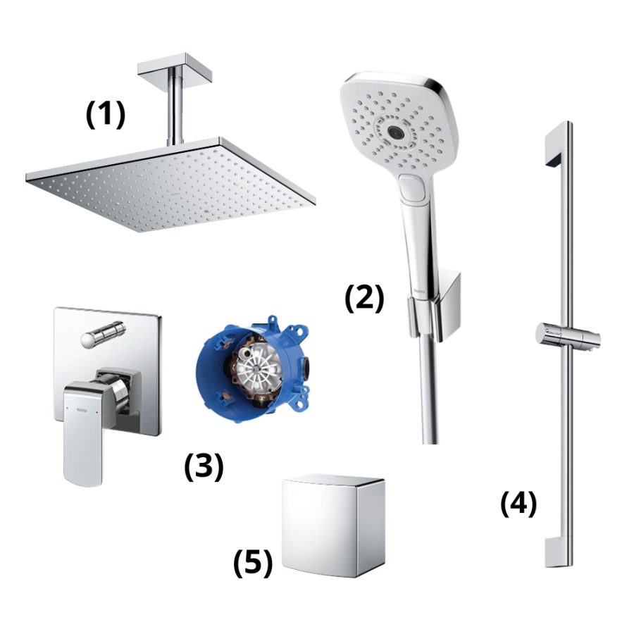 Set sen tắm âm tường 2 đường nước nóng lạnh TOTO TBW08003A1/TBW02006A/TBG02304BA/TBN01001B/TBW07019A/TBW08009A
