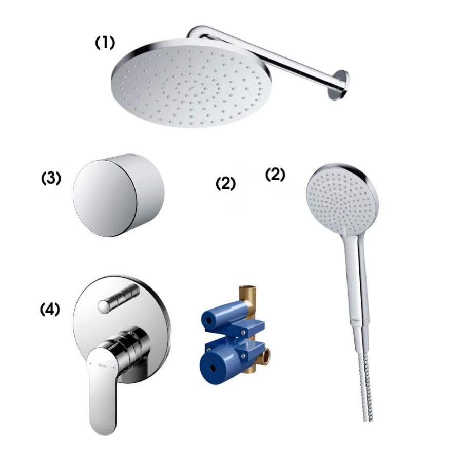 Set sen tắm âm tường 2 đường nước nóng lạnh TOTO TBW10000V/TBW09010V/TBW07020A/TBS06304A/TBS01304B1