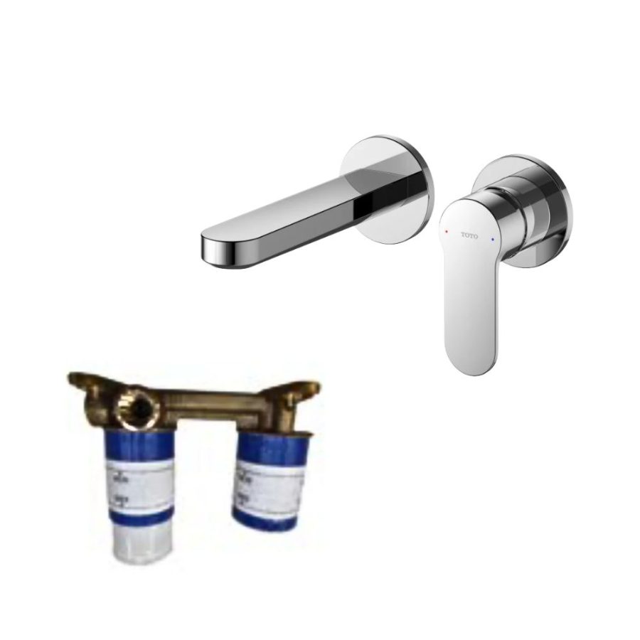 Vòi lavabo TOTO TLS06307A/TLS01309B1 nóng lạnh gắn tường LH kèm van âm
