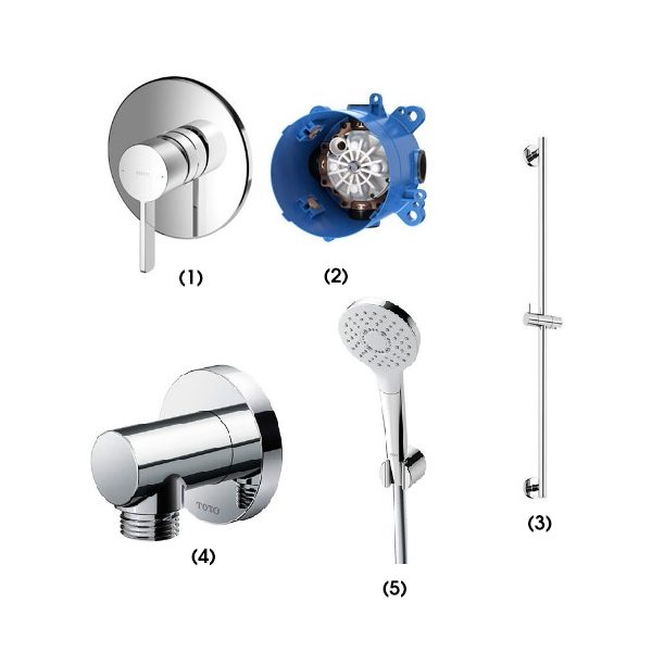 Set sen tắm âm tường 1 đường nước nóng lạnh TOTO TBG11303V/TBN01001B/TBW01016B/TBW01014B/TBW01010V