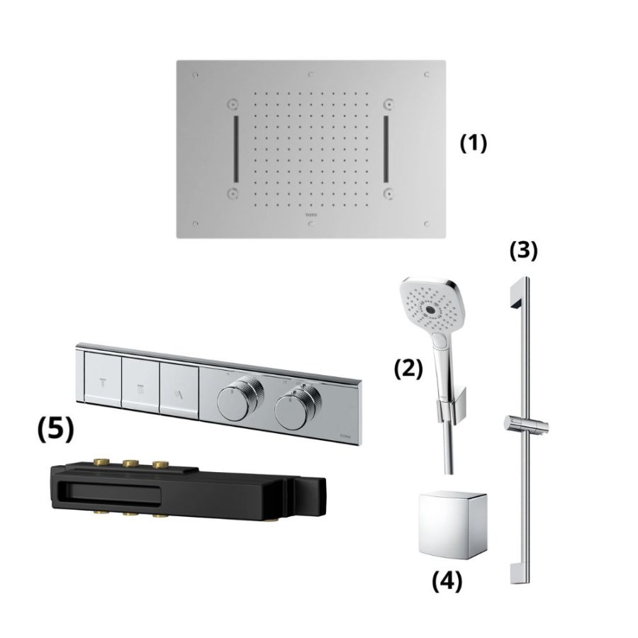 Set sen tắm âm tường 3 đường nước nhiệt độ TOTO TX486S/TBW02006A/TBW07019A/TBW08009A/TBV11130A/TBN11DC0A