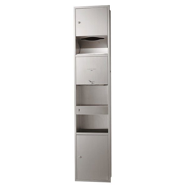 Máy sấy tay âm tường TOTO TYC602P kèm lô giấy vệ sinh và thùng rác