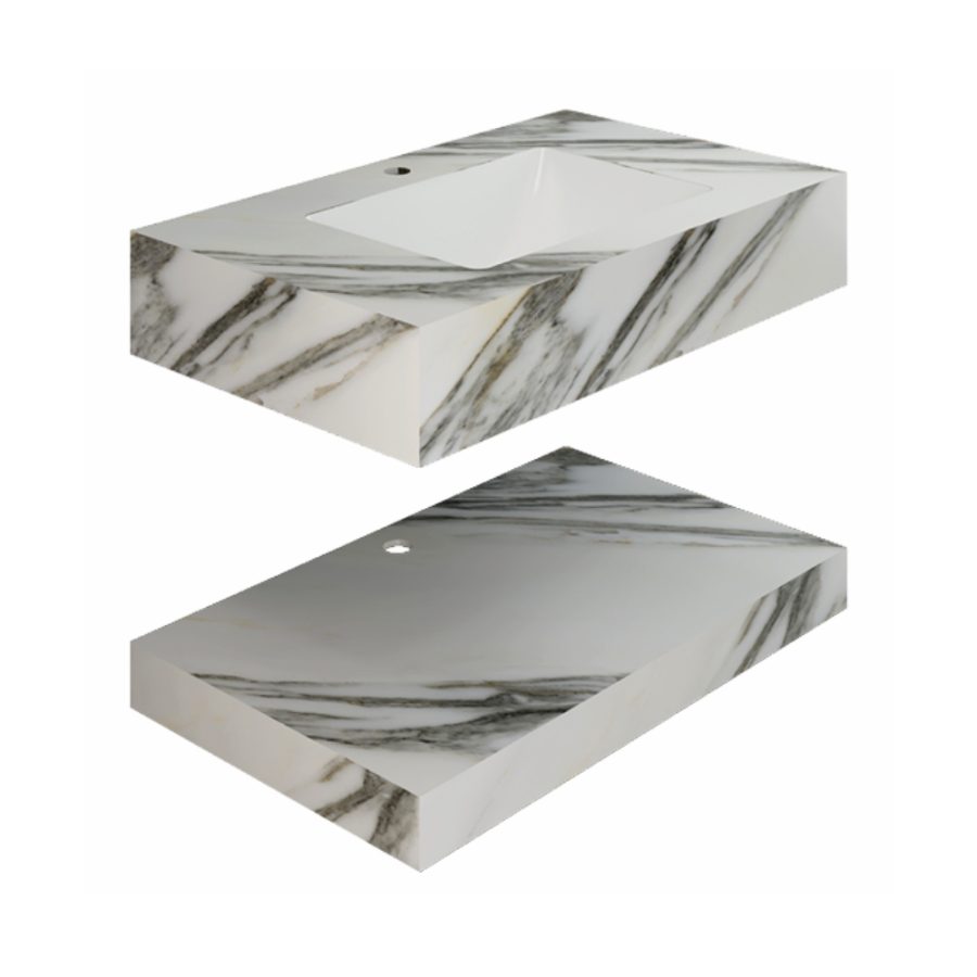 Chậu lavabo âm bàn đá 2 tầng Viglacera US6-9GP01