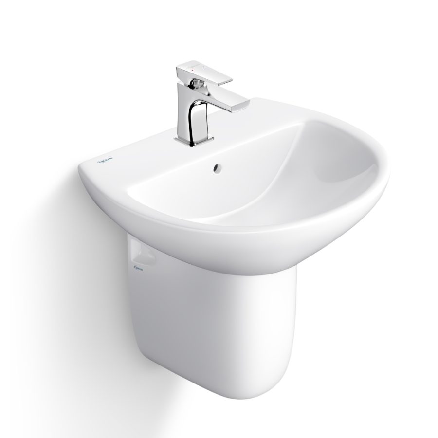 Chậu rửa lavabo treo tường Viglacera V36 chân lửng