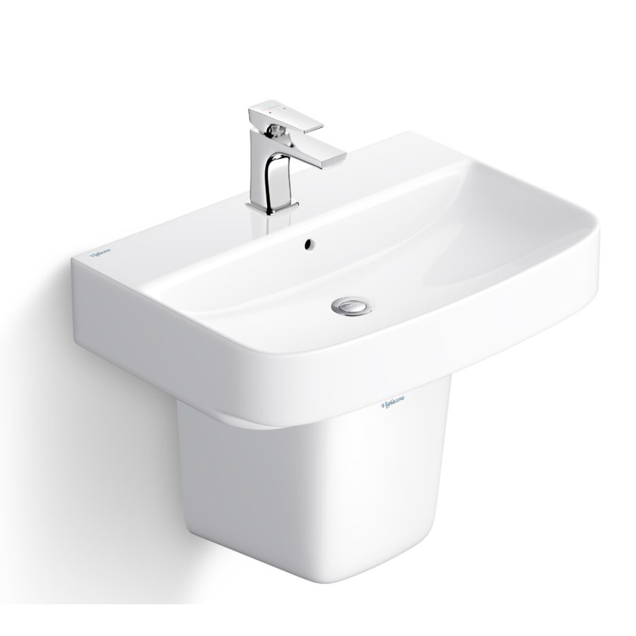 Chậu rửa lavabo treo tường Viglacera V58 (CD58) chân lửng