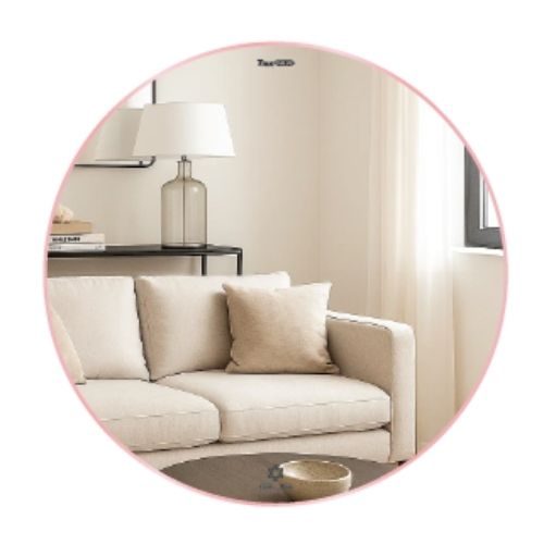 Gương viền nhôm màu champagne GLS VF14C80 tròn D60cm